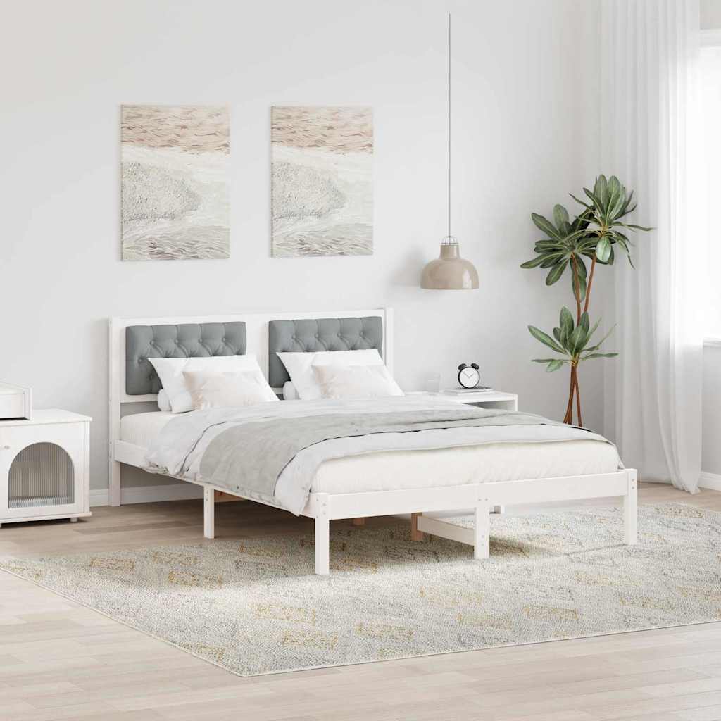 Vidaxl bedframe lichtgrijs 140 x 200 cm massief grenenhout