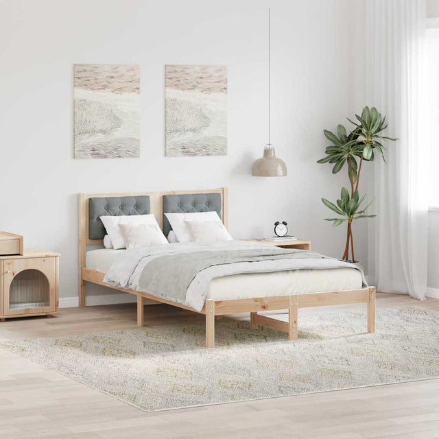 Vidaxl bedframe lichtgrijs 120 x 200 cm massief grenenhout