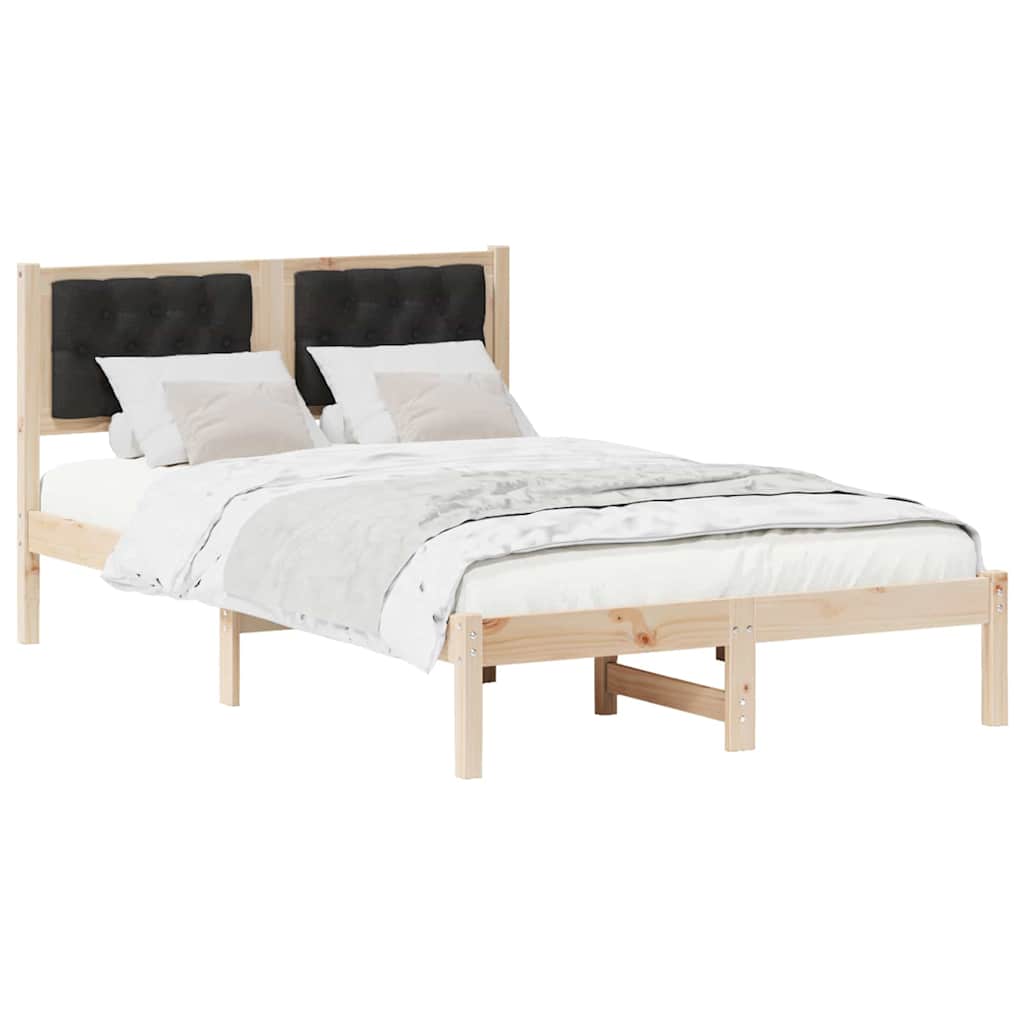 Vidaxl bedframe met hoofdeinde zwart 120 x 200 cm massief grenenhout