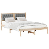 Vidaxl bedframe lichtgrijs 140 x 190 cm massief grenenhout