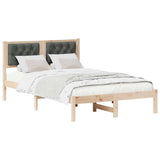Vidaxl bedframe donkergrijs 135 x 190 cm massief grenenhout