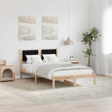 Vidaxl bedframe met hoofdeinde zwart 135 x 190 cm massief grenenhout