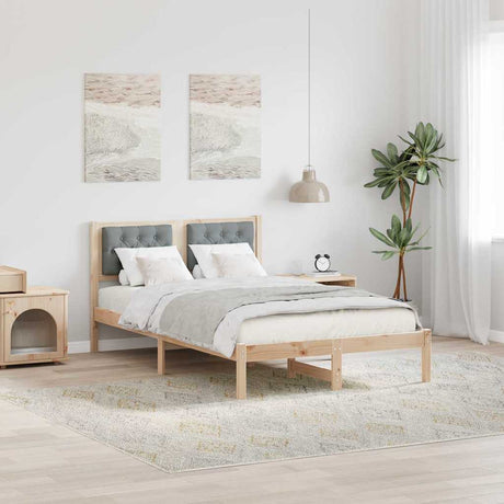 Vidaxl bedframe lichtgrijs 120 x 190 cm massief grenenhout