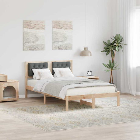 Vidaxl bedframe donkergrijs 120 x 190 cm massief grenenhout