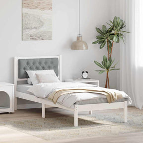 Vidaxl bedframe lichtgrijs 90 x 190 cm massief grenenhout