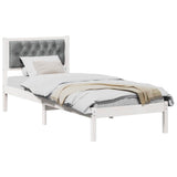 Vidaxl bedframe lichtgrijs 90 x 190 cm massief grenenhout