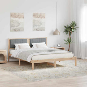 Vidaxl bedframe met gevoerd hoofdgedeelte lichtgrijs 160 x 200 cm