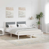 Vidaxl bedframe met gevoerd hoofdgedeelte lichtgrijs 150 x 200 cm