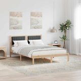 Vidaxl bedframe met gevoerd hoofdgedeelte donkergrijs 140 x 200 cm
