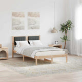 Vidaxl bedframe met gevoerd hoofdgedeelte donkergrijs 120 x 200 cm