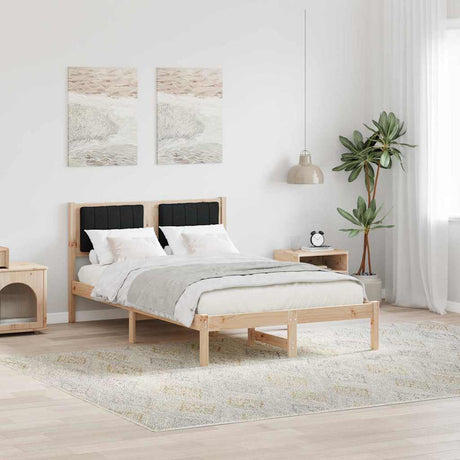 Vidaxl bedframe met gevoerd hoofdgedeelte zwart 120 x 200 cm