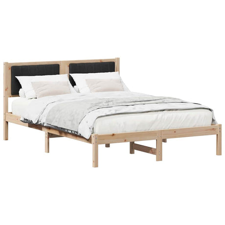 Vidaxl bedframe met gevoerd hoofdgedeelte zwart 140 x 190 cm