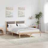 Vidaxl bedframe met gevoerd hoofdgedeelte taupe 135 x 190 cm