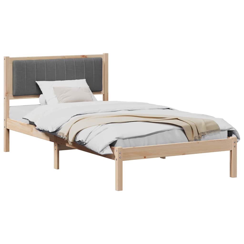 Vidaxl bedframe met gevoerd hoofdgedeelte donkergrijs 100 x 200 cm