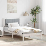 Vidaxl bedframe met gevoerd hoofdgedeelte lichtgrijs 90 x 200 cm