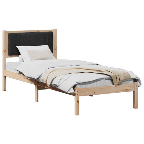 Vidaxl bedframe met gevoerd hoofdgedeelte zwart 80 x 200 cm