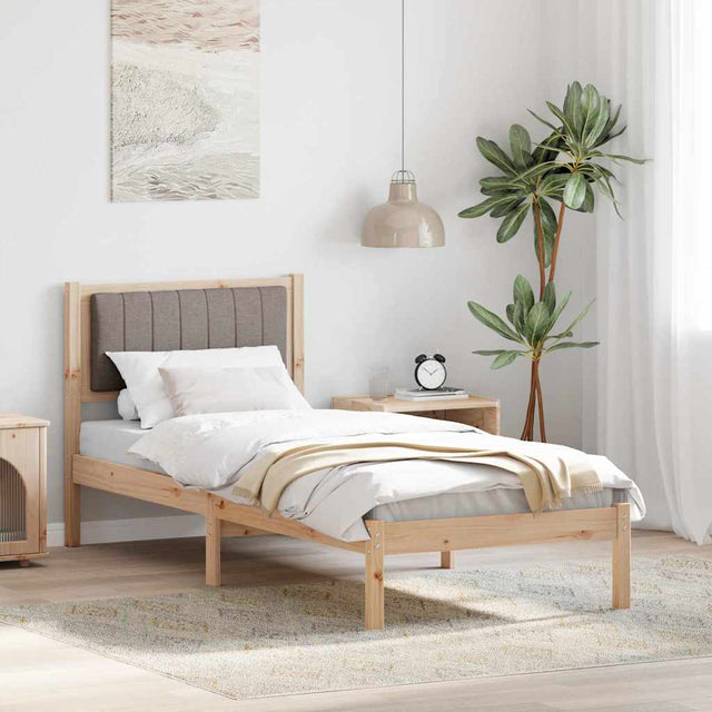 Vidaxl bedframe met gevoerd hoofdgedeelte taupe 80 x 200 cm