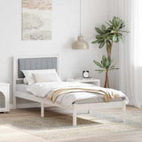 Vidaxl bedframe met gevoerd hoofdgedeelte lichtgrijs 80 x 200 cm