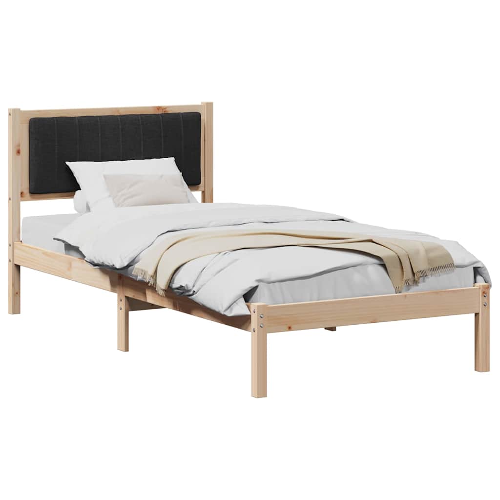 Vidaxl bedframe met gevoerd hoofdgedeelte zwart 90 x 190 cm