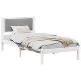 Vidaxl bedframe met gevoerd hoofdgedeelte lichtgrijs 90 x 190 cm