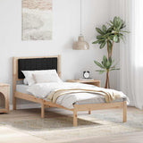 Vidaxl bedframe met gevoerd hoofdgedeelte zwart 75 x 190 cm