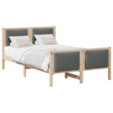 Vidaxl bedframe met hoofdeinde donkergrijs 120 x 200 cm stof