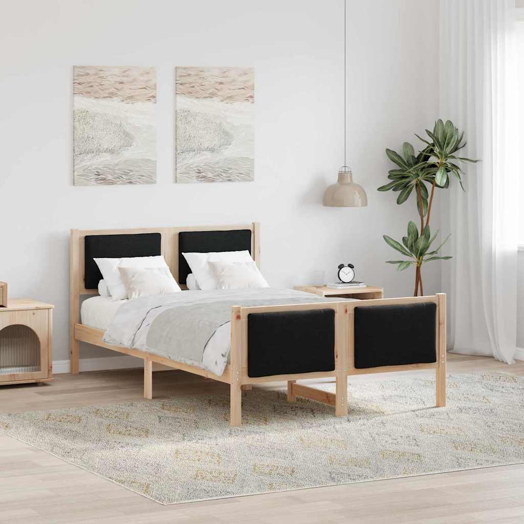 Vidaxl bedframe met hoofdeinde zwart 120 x 200 cm stof