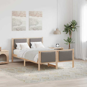 Vidaxl bedframe met hoofdeinde taupe 120 x 200 cm stof