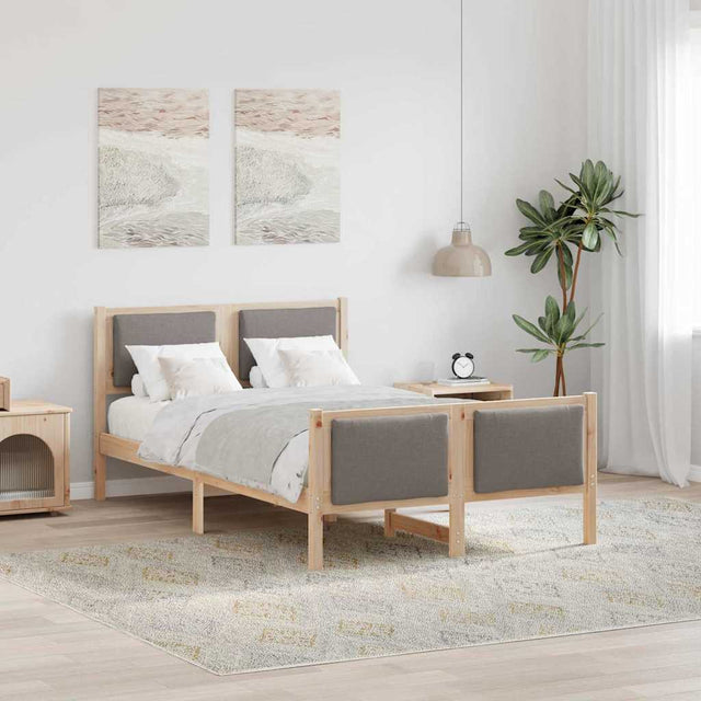 Vidaxl bedframe met hoofdeinde taupe 120 x 200 cm stof