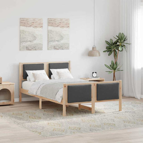 Vidaxl bedframe met hoofdeinde donkergrijs 120 x 190 cm stof