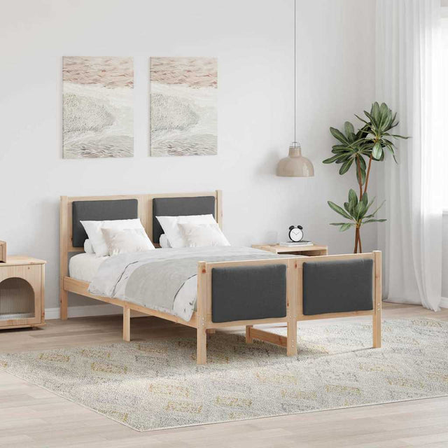 Vidaxl bedframe met hoofdeinde donkergrijs 120 x 190 cm stof