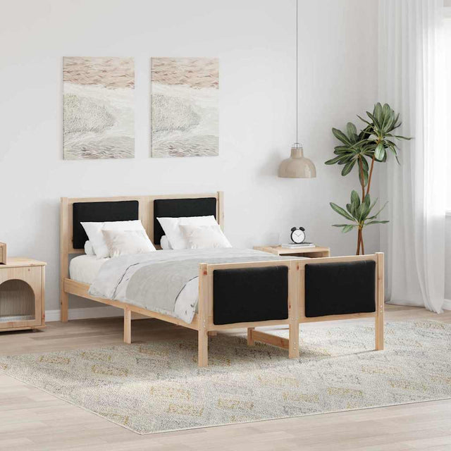 Vidaxl bedframe met hoofdeinde zwart 120 x 190 cm stof
