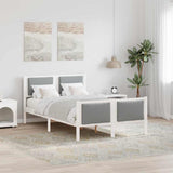 Vidaxl bedframe met hoofdeinde lichtgrijs 120 x 190 cm stof