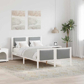 Vidaxl bedframe met hoofdeinde lichtgrijs 120 x 190 cm stof