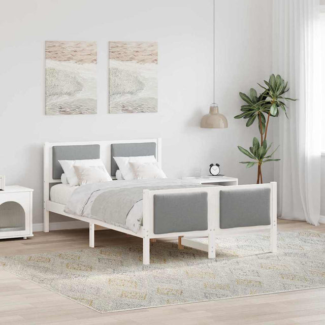 Vidaxl bedframe met hoofdeinde lichtgrijs 120 x 190 cm stof