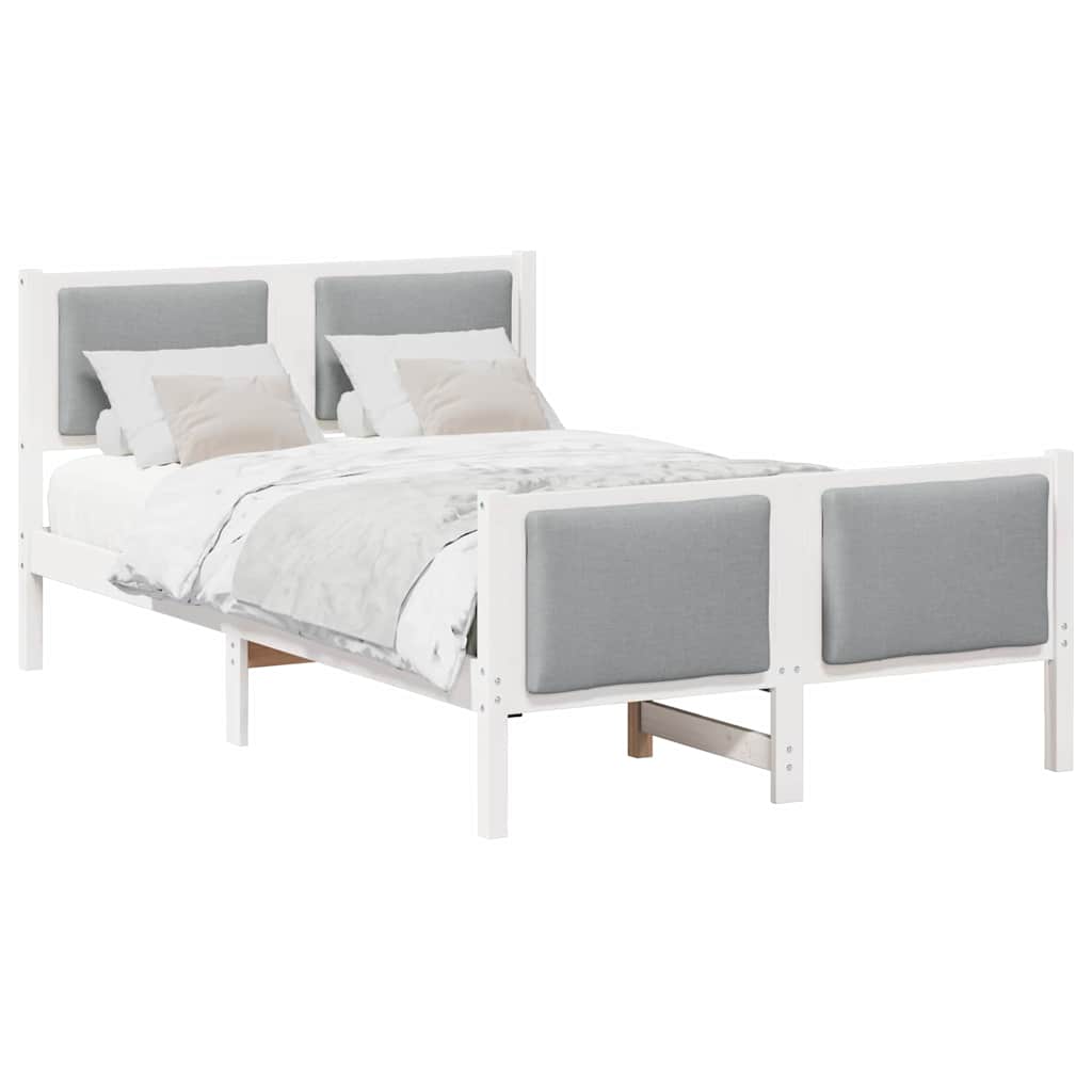 Vidaxl bedframe met hoofdeinde lichtgrijs 120 x 190 cm stof