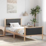 Vidaxl bedframe met hoofdeinde donkergrijs 90 x 200 cm stof