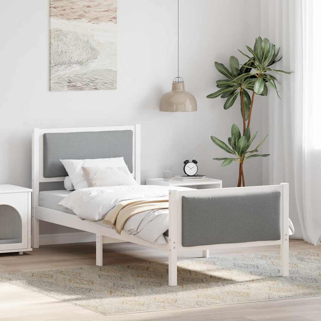 Vidaxl bedframe met hoofdeinde lichtgrijs 80 x 200 cm stof
