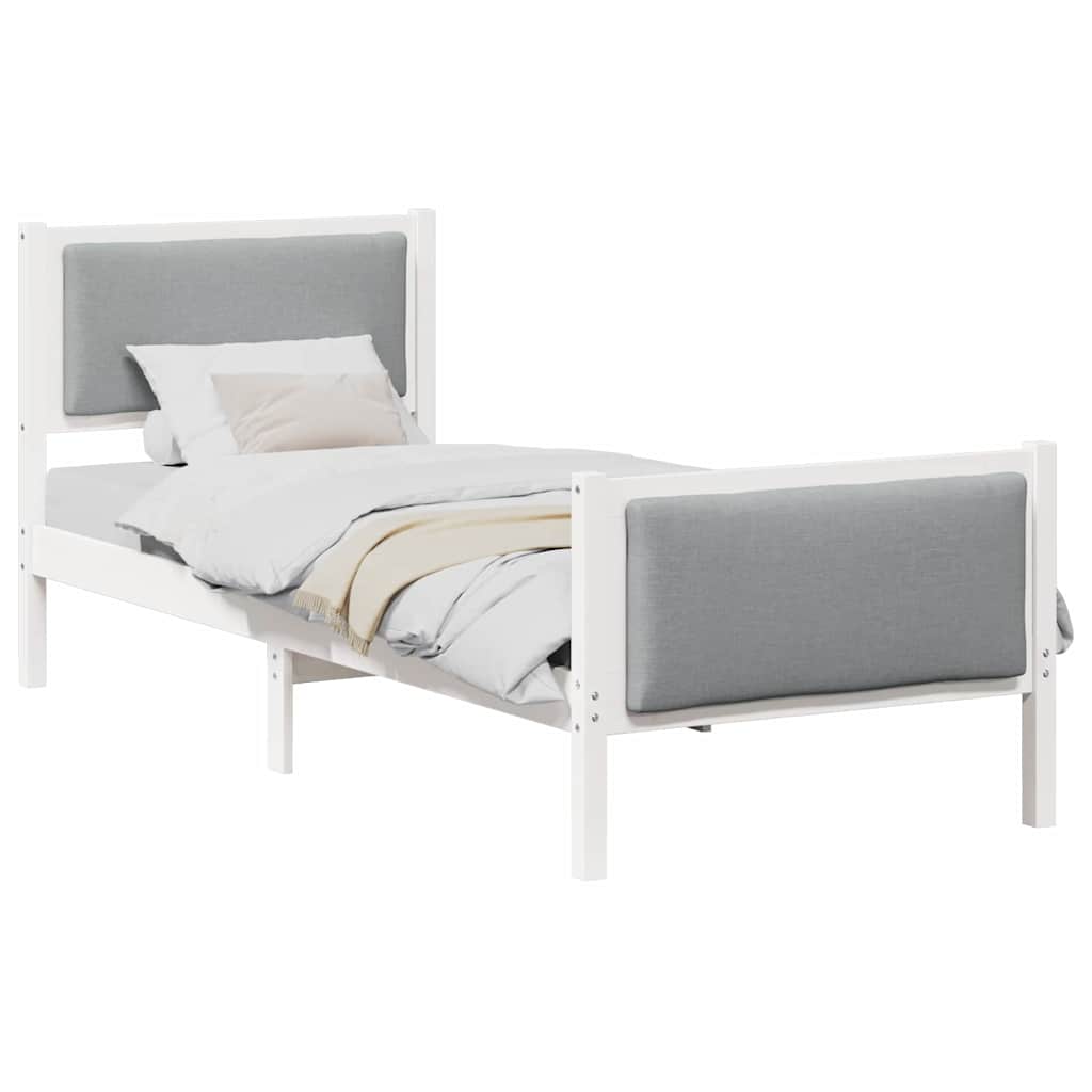 Vidaxl bedframe met hoofdeinde lichtgrijs 80 x 200 cm stof