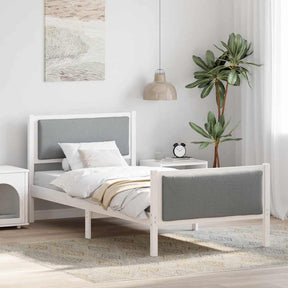 Vidaxl bedframe met hoofdeinde lichtgrijs 90 x 190 cm stof