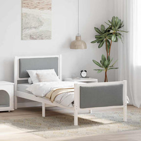Vidaxl bedframe met hoofdeinde lichtgrijs 75 x 190 cm stof