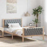 Vidaxl bedframe lichtgrijs 100 x 200 cm massief grenenhout