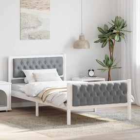 Vidaxl bedframe lichtgrijs 100 x 200 cm massief grenenhout