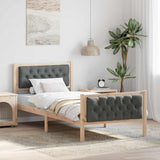 Vidaxl bedframe donkergrijs 90 x 200 cm massief grenenhout