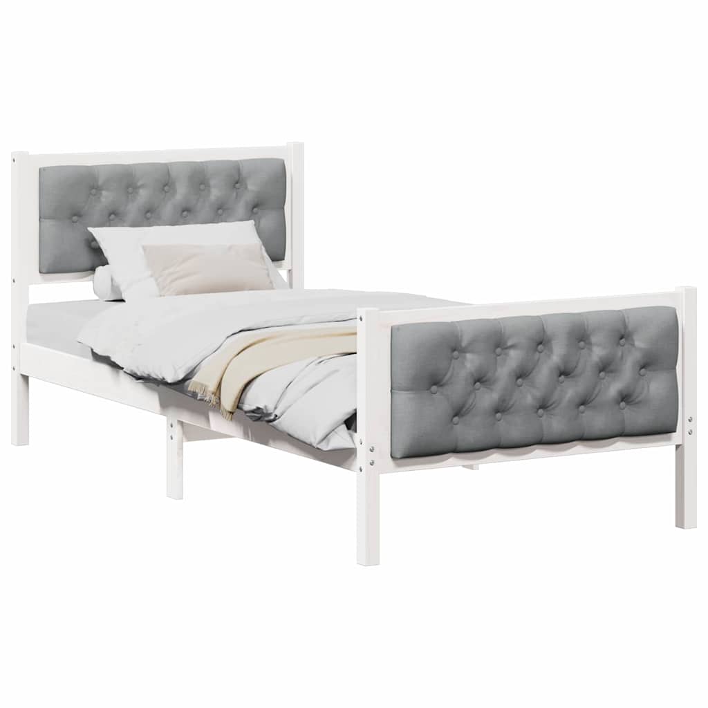 Vidaxl bedframe lichtgrijs 90 x 200 cm massief grenenhout