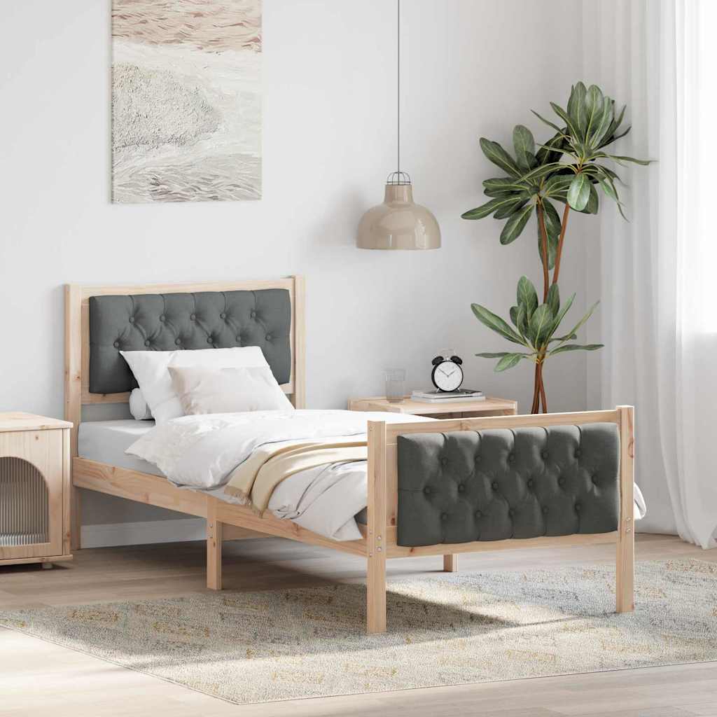 Vidaxl bedframe donkergrijs 80 x 200 cm massief grenenhout