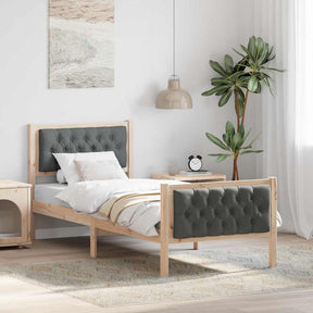 Vidaxl bedframe donkergrijs 80 x 200 cm massief grenenhout