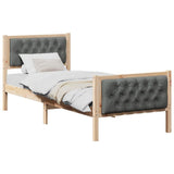 Vidaxl bedframe donkergrijs 75 x 190 cm massief grenenhout
