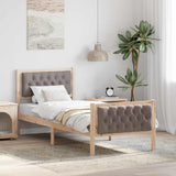Vidaxl bedframe taupe 75 x 190 cm massief grenenhout