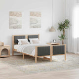 Vidaxl bedframe bruin en donkergrijs 120 x 190 cm massief grenenhout